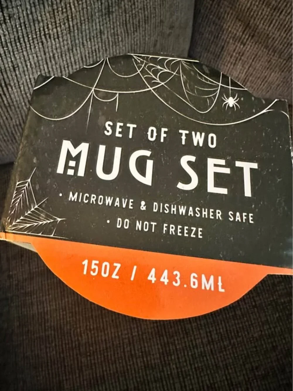 Halloween Mug Set of 2 - Witches' Brew and Ghost Pattern